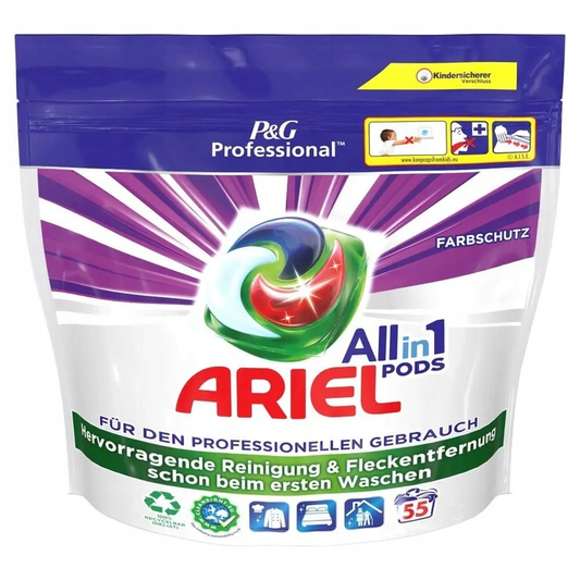 Ariel Professional All-in-1 Pods Color – Kapsułki do prania kolorowych tkanin (55 szt.)